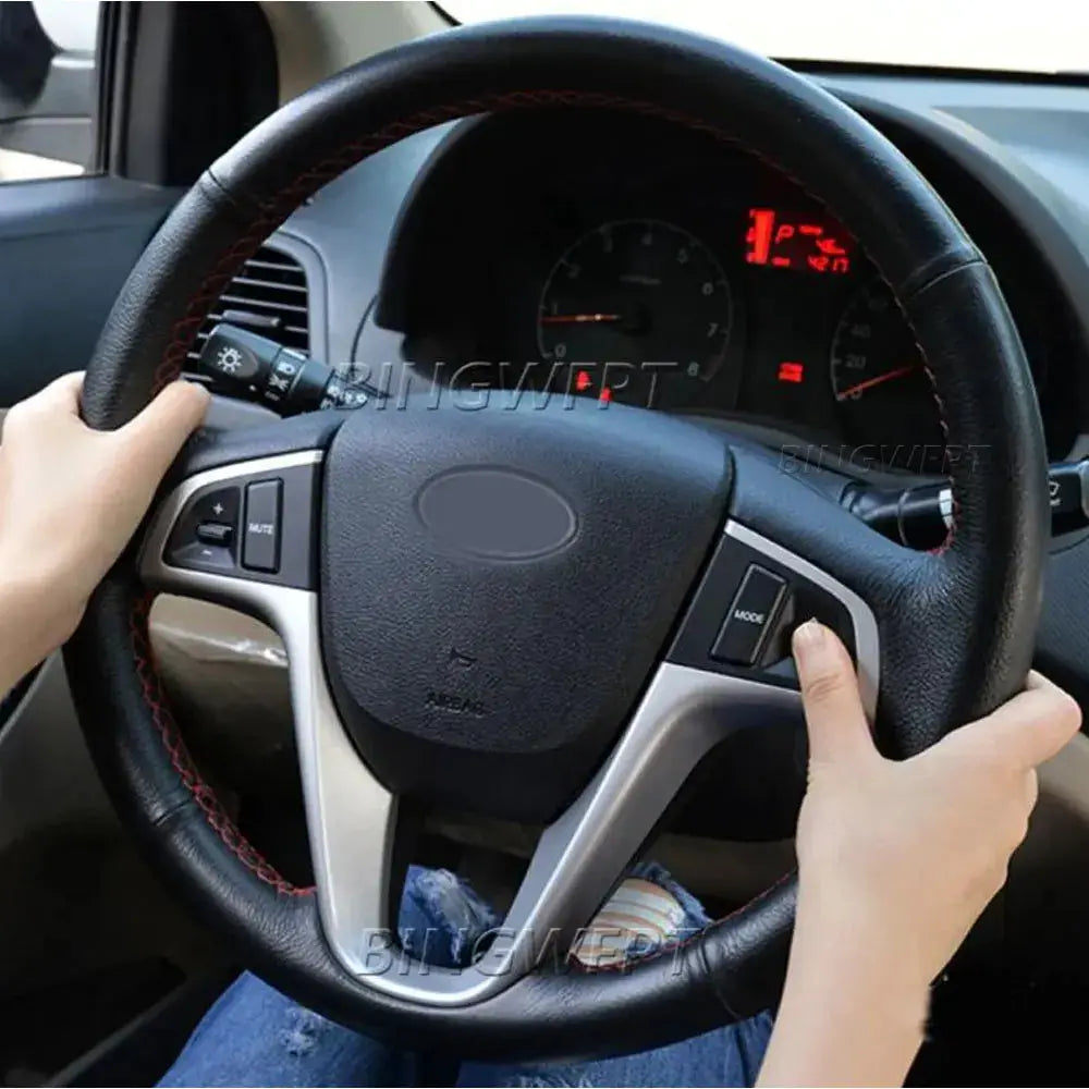 Silver Steering Wheel Control Buttons Switch Without Backlight For Hyundai VERNA Solaris 2010-2015 by InterCyprus Trading Ltd