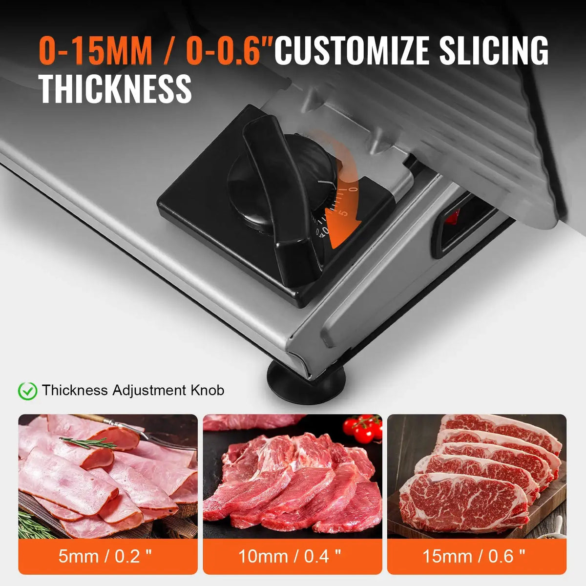 Electric Meat Slicer Adjustable Thickness SUS420