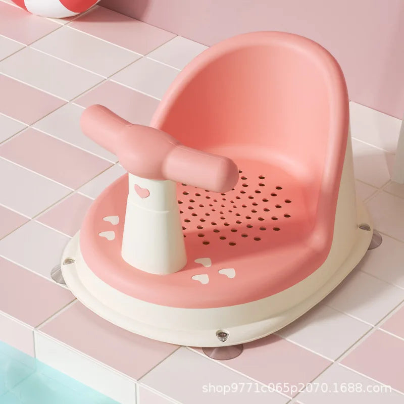 Children's Shower Seat &ndash; Portable and Safe Design Pink