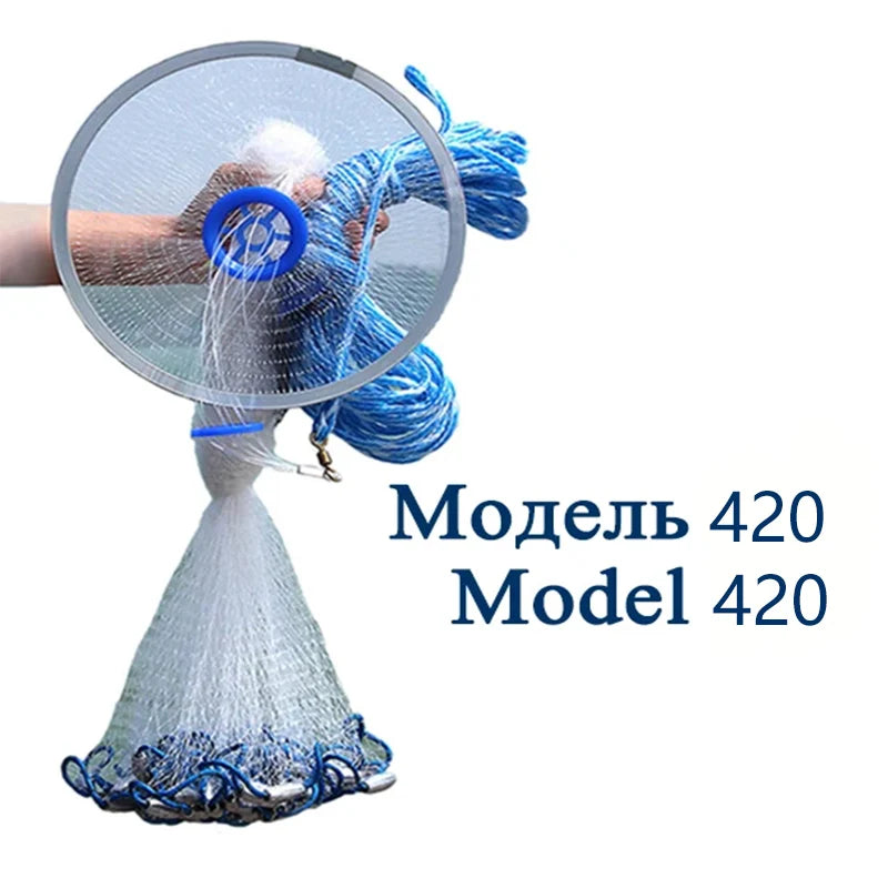 Lawaia Hand Cast Net - Durable Monofilament Nylon Fishing Net with Aluminum or Plastic Ring 420 1