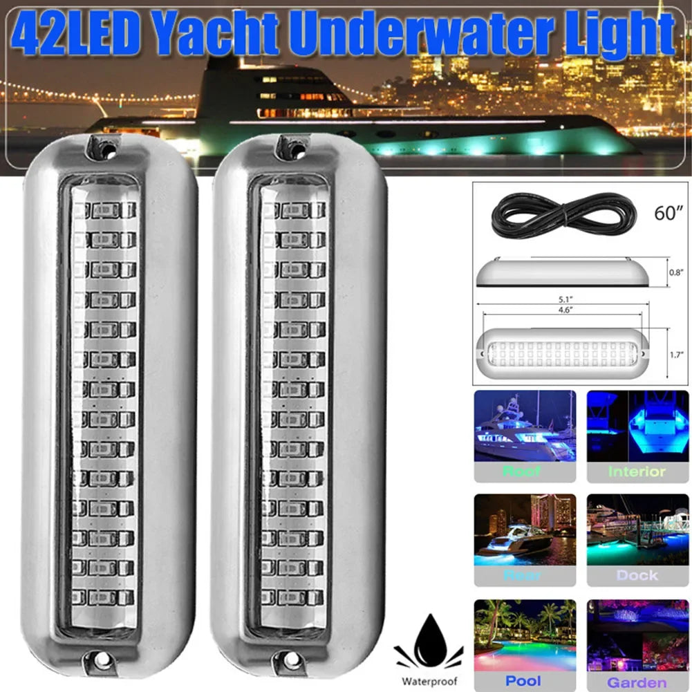 42LED Yacht Underwater Light &ndash; IP68 Waterproof 10-30V