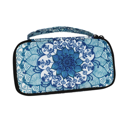Large Portable Insulin Cooler Travel Bag &ndash; Boho Print Blue