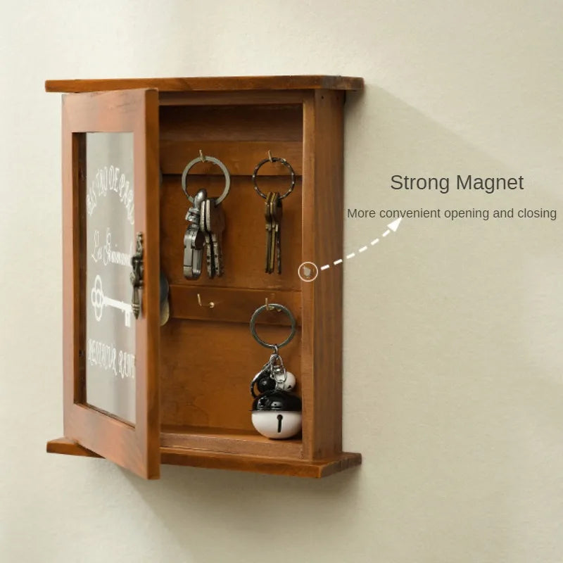 Solid Wood Key Storage Box &ndash; Space Saving Wall Organizer
