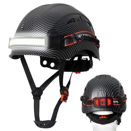Aolamegs SF06 CR08 Safety Helmet &ndash; Lightweight ABS LED Carbon fiber black B