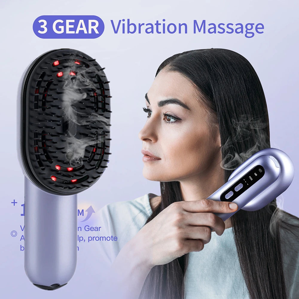 Hair Care Massage Comb &ndash; Vibration Scalp Massager with Spray Applicator