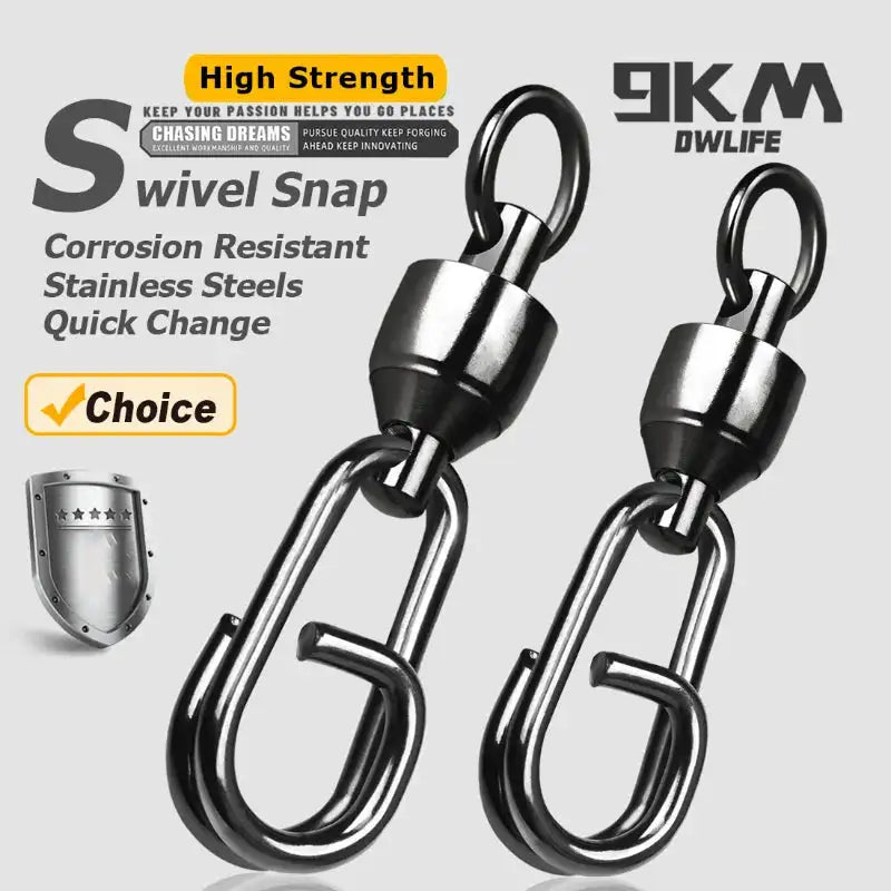 9KM Snap Swivels Ball Bearing Lure Connectors Saltwater
