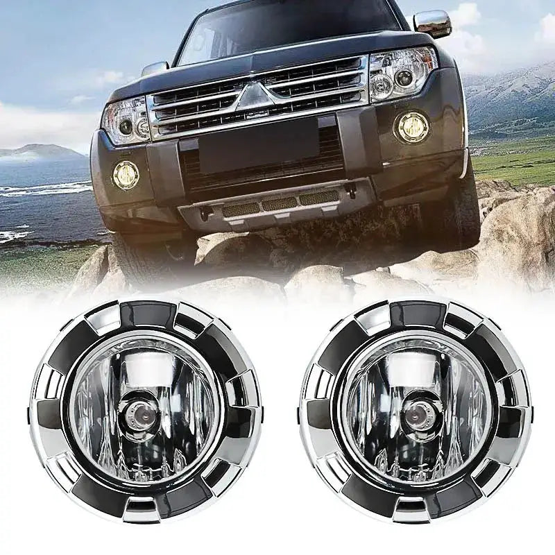 Car Fog Lights For Mitsubishi Pajero 3 2007 2008 2009 2010 V73 V97 Front Bumper Chrome Painting Cover by InterCyprus Trading Ltd