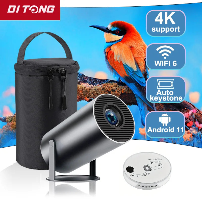 2025New Ditong Hy300 Plus 4k video portable projector Android HD 1280*720P Home Cinema Outdoor HY300 pro Mini led Projetor