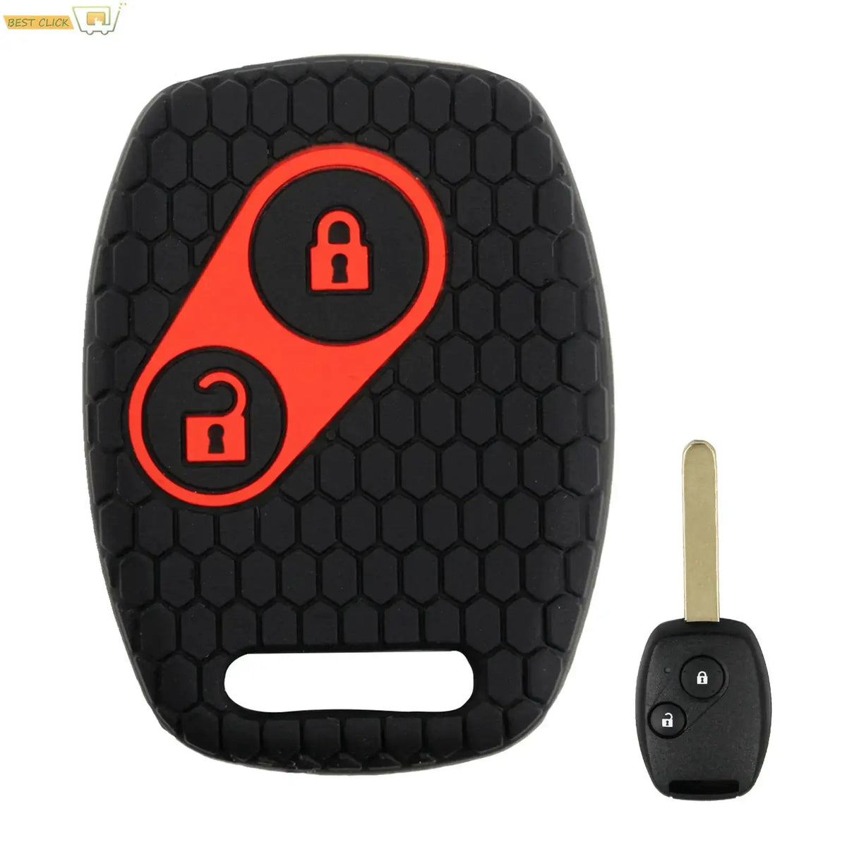 Silicone 2 Buttons Car Key Case Shell Remote Fob Cover For Honda CR-V Civic Insight Fit SRV FRV chord 7 Jazz Gr8 150 R by InterCyprus Trading Ltd