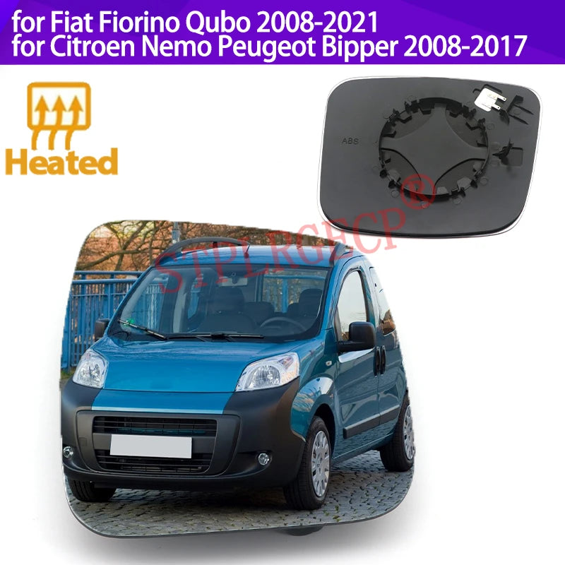 Siltināts sānu spoguļa stikls Fiat Fiorino Qubo Nemo Bipper 2008-2021