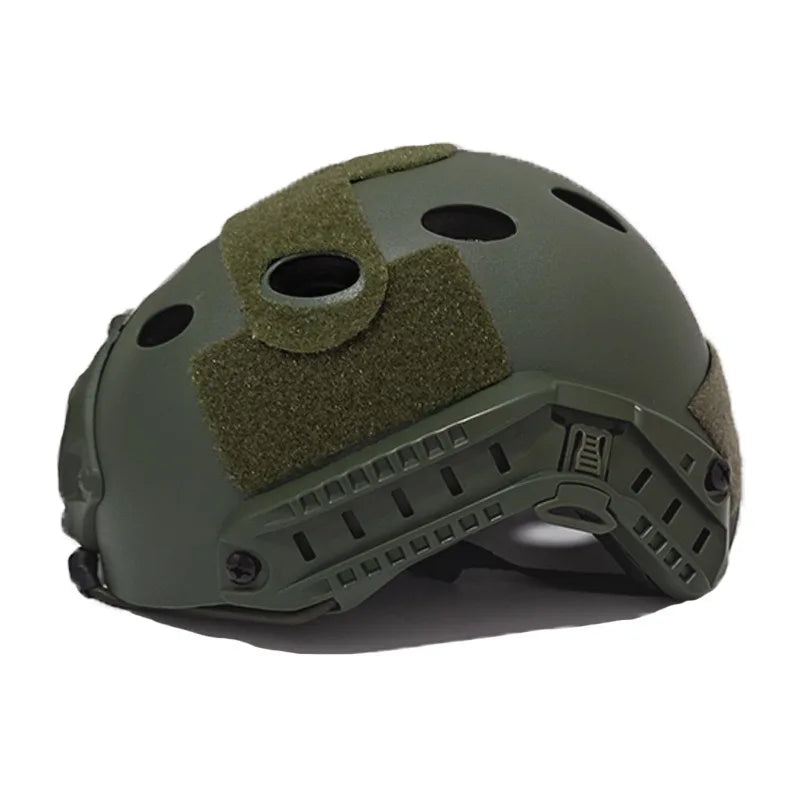 FAST MH Helmet - Lightweight ABS Safety Gear for Air Guns Green circular hole
