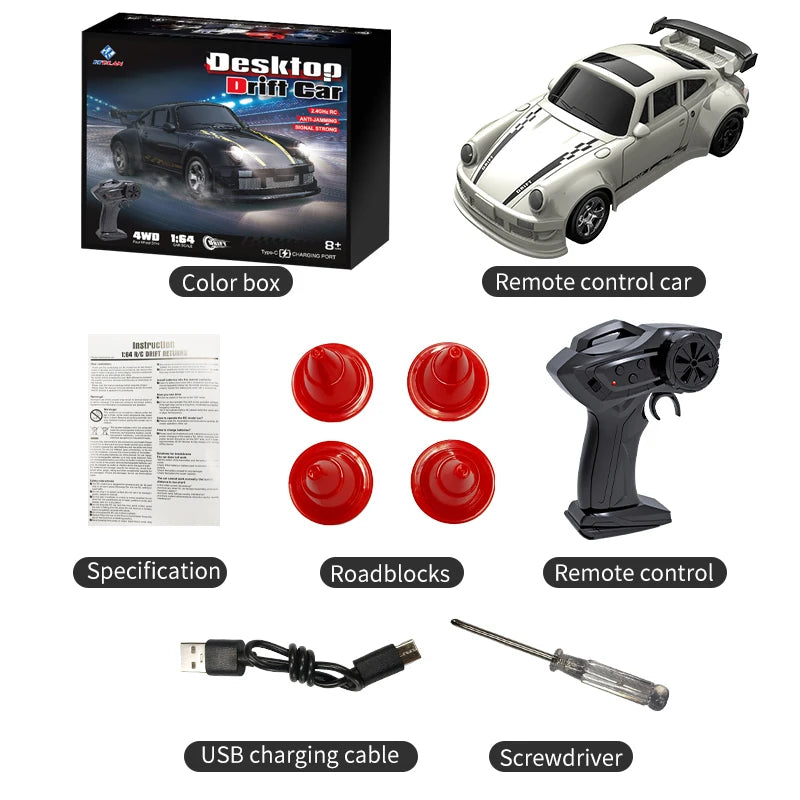 Teranty KF20 1:64 Scale Drift RC Car - Remote-Controlled Four-Wheel Racer KF20-A-Color box