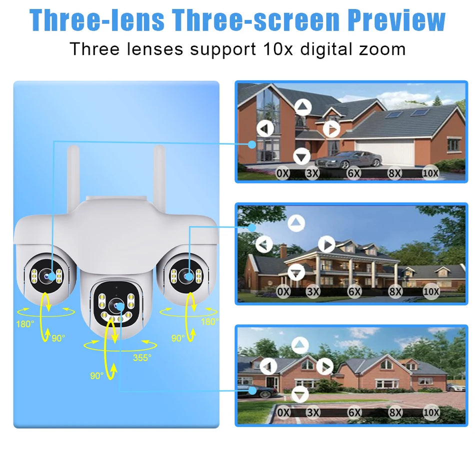 12MP Triple Lens PTZ 4G Security Camera