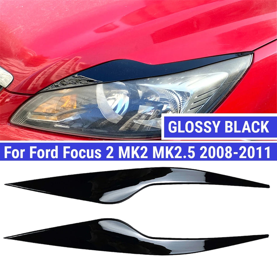 Headlight Eyelid Trims Carbon Look For Ford Focus MK2 MK2.5 2008-2011