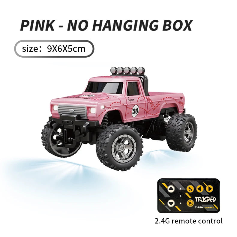 1/64 RC Car 2.4G Remote &ndash; Alloy Off Road Climber LED Pink