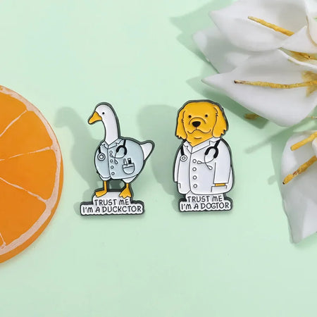 Vet Enamel Pins Stethoscope Dogtor Brooch - Ultra Cute Gift