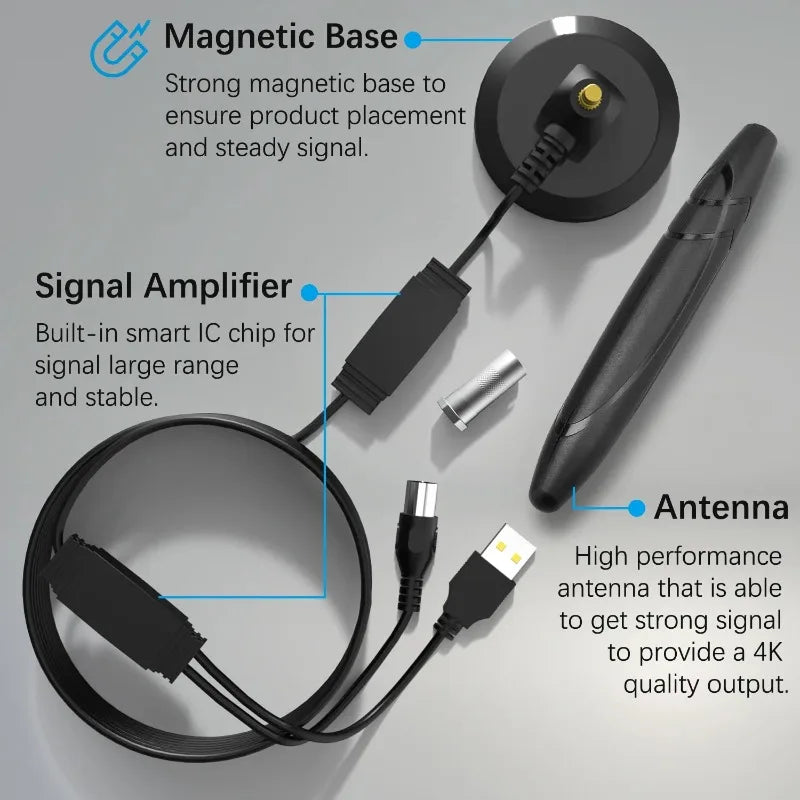 Indoor Digital TV Antenna 4K Amplifier &ndash; 350 Miles Range