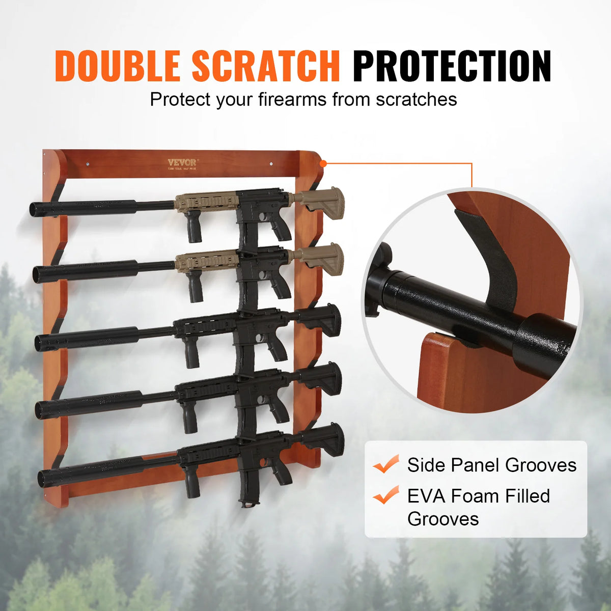 VEVOR Gun Rack Wall Mount &ndash; Heavy Duty 5 Gun Rack Pro
