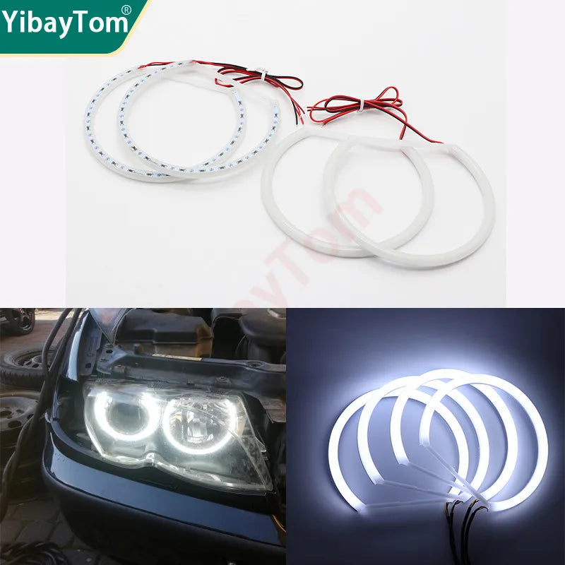 Kit Anello Halo LED Bianco per BMW E36 E38 E39 E46 Serie