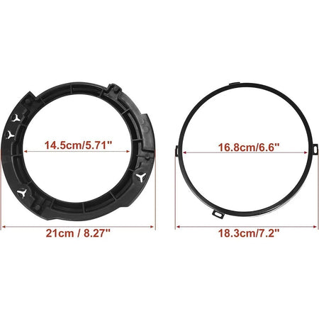 7 Inch Round Headlight Mounting Ring Retaining Bracket With Headlight Metal Rings For Jeep Wrangler JK 07-17 For LED Headlights by InterCyprus Trading Ltd