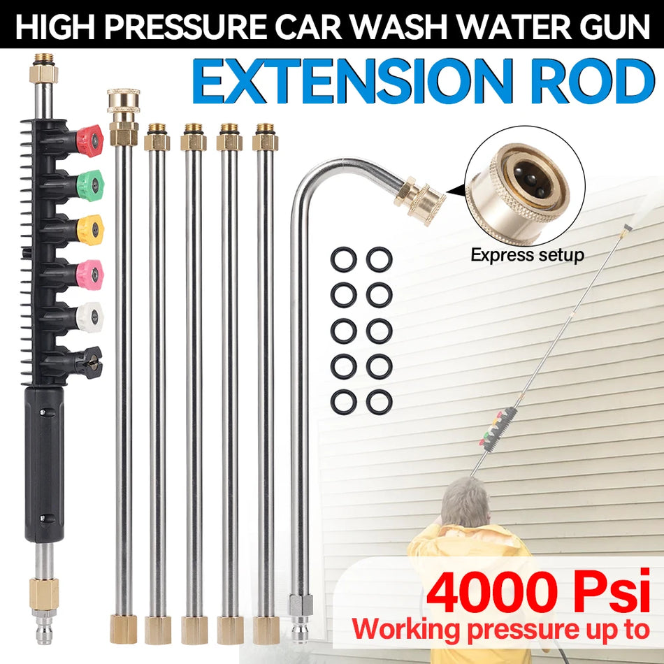 Hulit High-Pressure Car Washer Extension Rod 2m Stainless Steel
