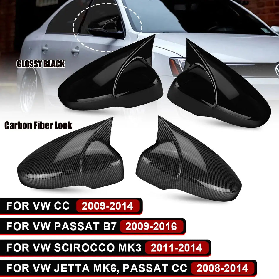 Rearview Mirror Caps Horn Style Plastic for VW JETTA MK6 Passat B7 Scirocco Beetle CC Eos by InterCyprus Trading Ltd