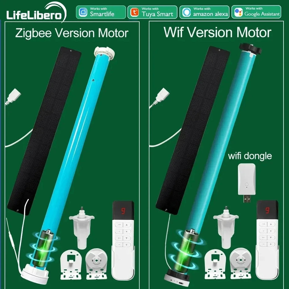 LifeLibero Smart Battery Roller Blinds Motor with WiFi &amp; ZigBee Control