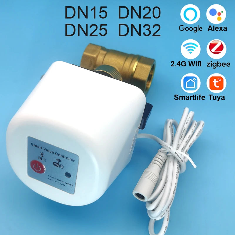 Gudrā ūdens vārsta taimeris DN32 1/2/3/4 Zigbee WiFi laistīšanas kontrolieris Alexa.