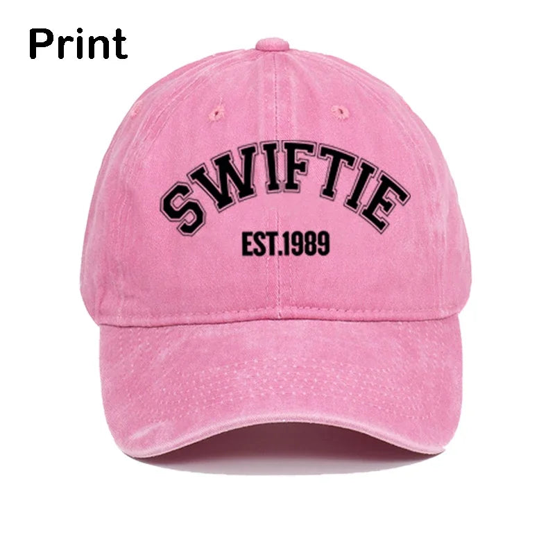 SWIFTIE Pink Letter Print Unisex Baseball Cap Pink / Adjustable 55-58cm