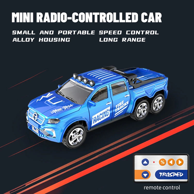 Mini RC Car 1/64 Remote Control Off Road &ndash; Drift Ready A-8801C blue