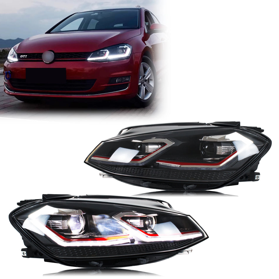Faróis LED para VW Golf MK7.5 – Lâmpadas Frontais Halógenas