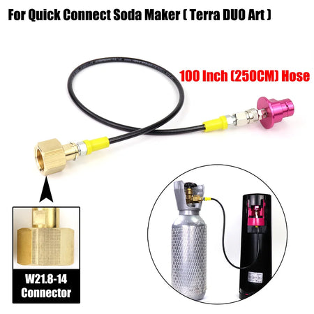 Quick Connect Soda Water Maker Terra Duo Art &ndash; Co2 Adapter W21.8 (250CM)