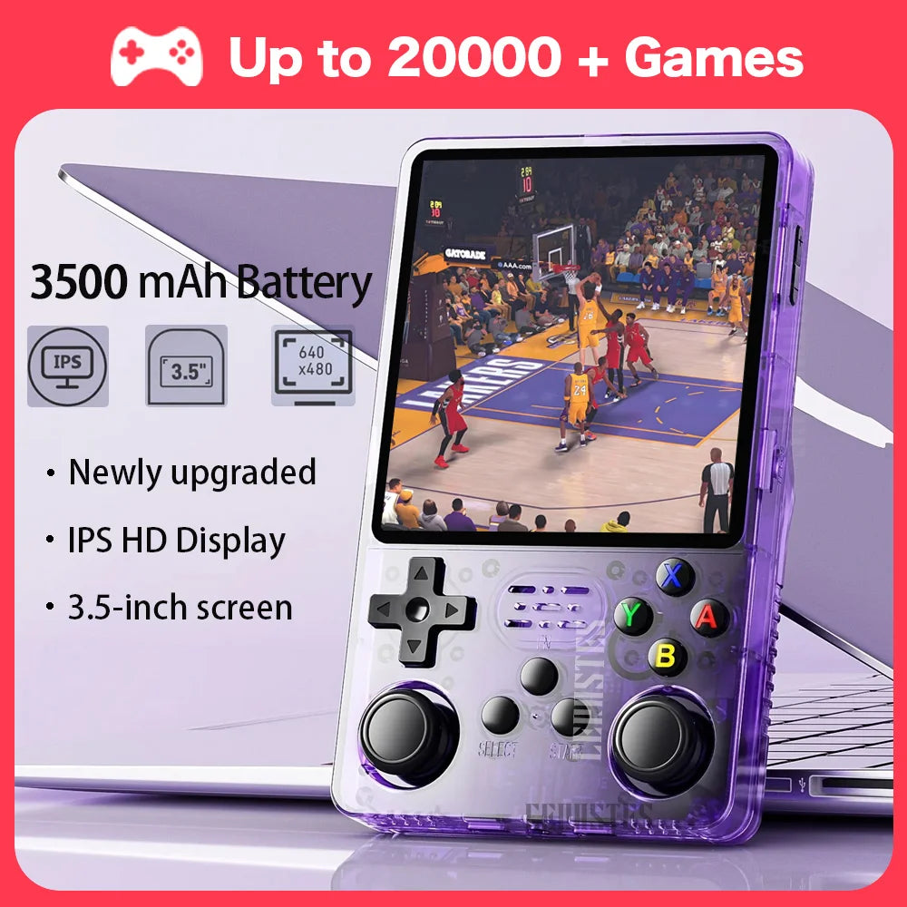 R36S Retro Handheld Video Game Console - 3.5&quot; IPS Screen, 128GB Storage