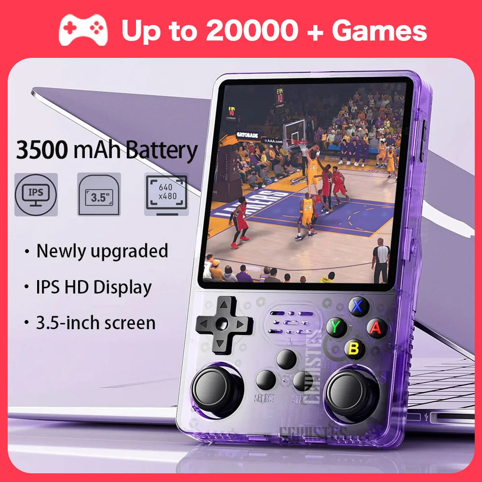 R36S Retro Handheld Video Game Console - 3.5&quot; IPS Screen, 128GB Storage