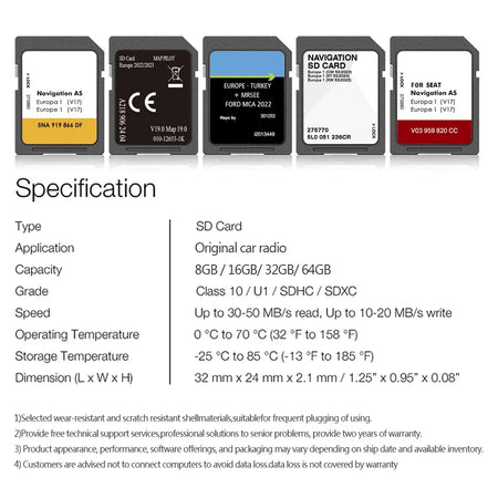 8W0919866CP SD Card Audi A5 15-20 &ndash; 2024 Europe UK Maps
