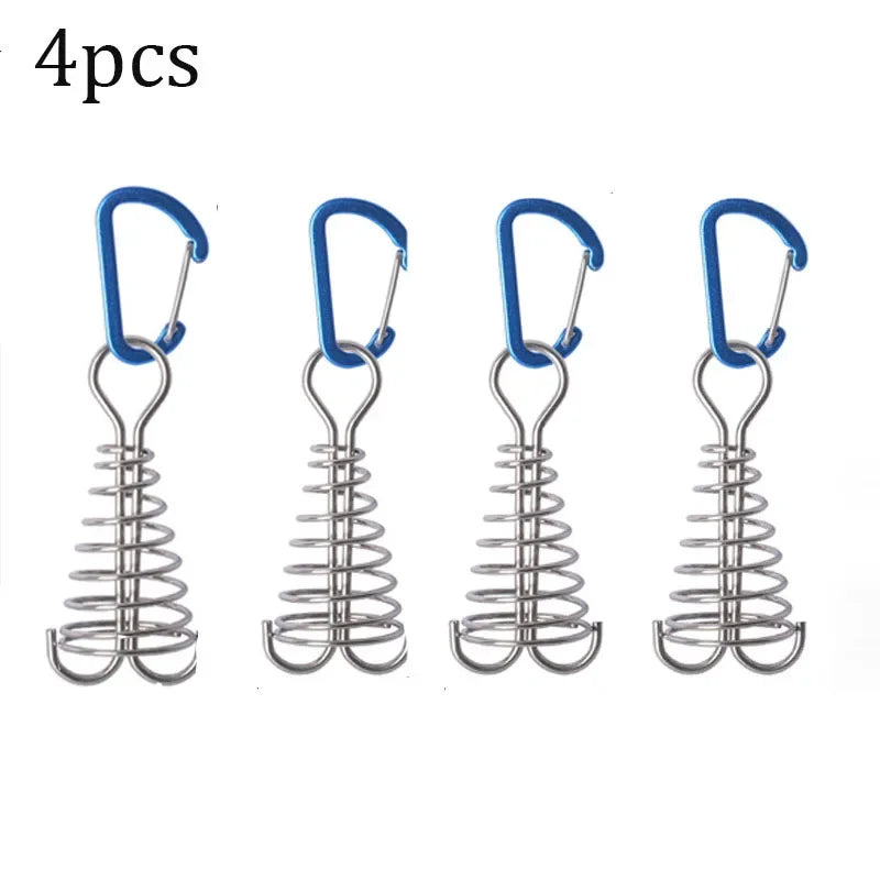 Octopus Tent Rope Fixing Buckles - 4pcs Camping Set Blue