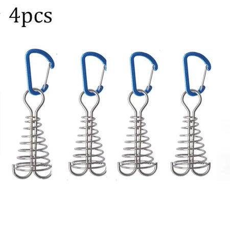 Octopus Tent Rope Fixing Buckles - 4pcs Camping Set Blue