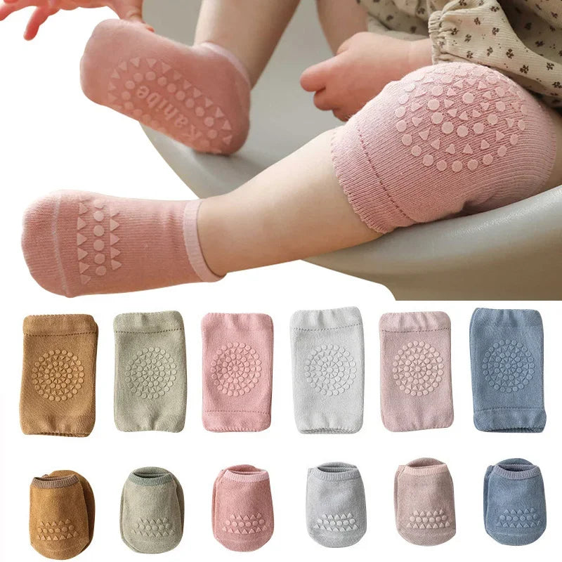 Baby Knee Pads Socks Set &ndash; Anti Slip Crawling Safety