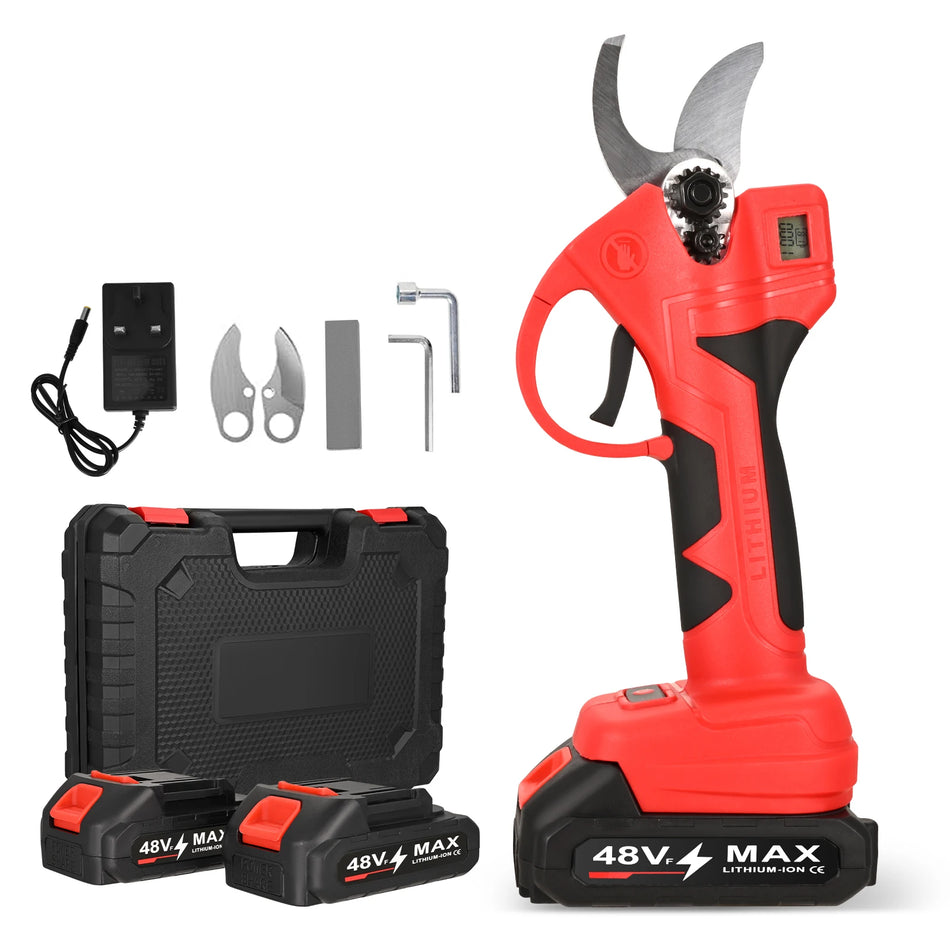 Cordless Electric Pruning Shears 30mm LCD Screen 2x2000mAh