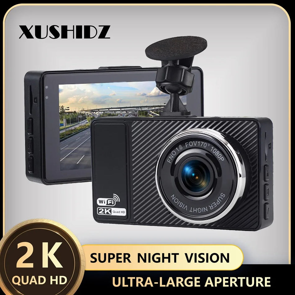 XUSHIDZ 2K WiFi Dash Cam with Night Vision None