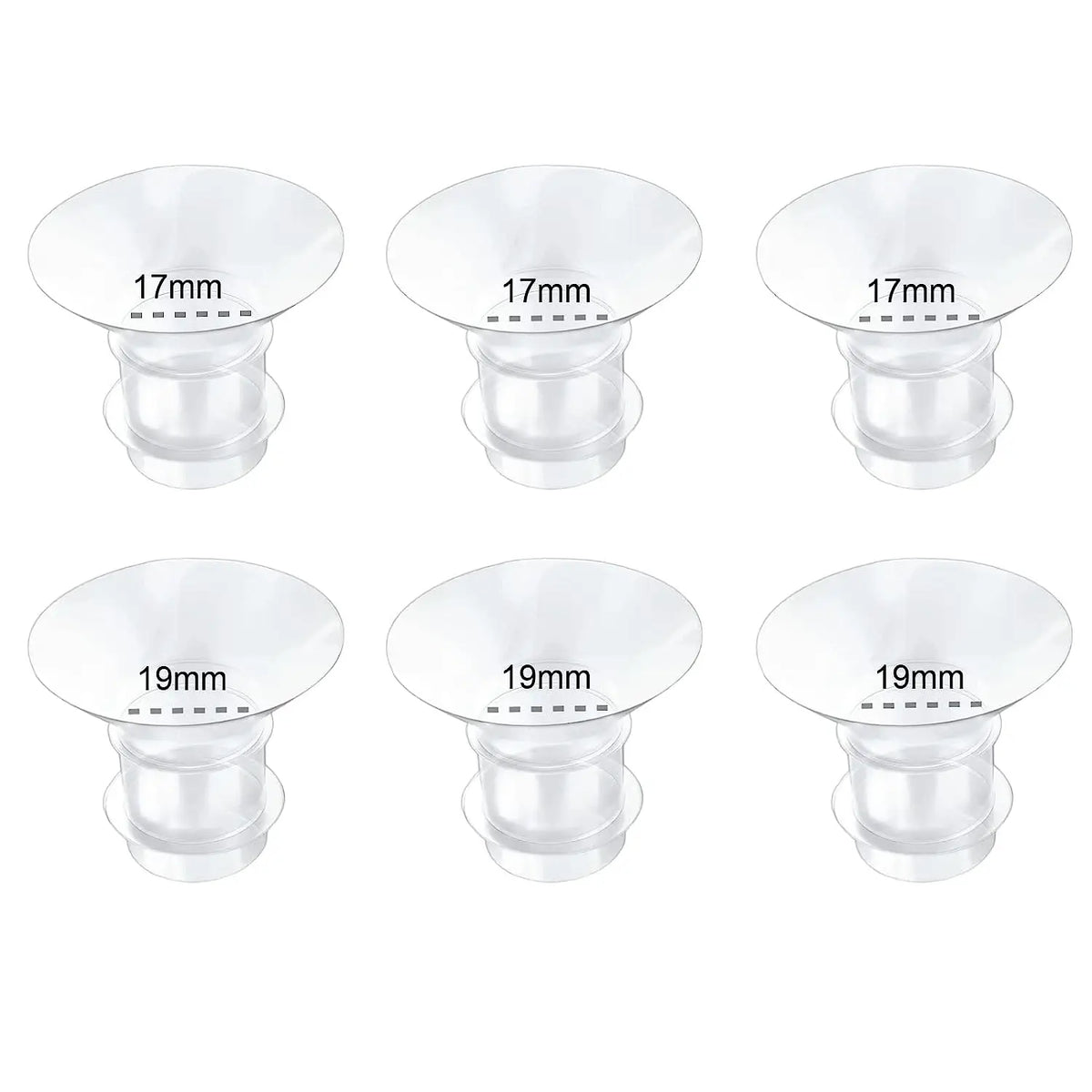 5 Size Breast Milk Pump Flange Inserts - Compatible &amp; Comfortable 17-19