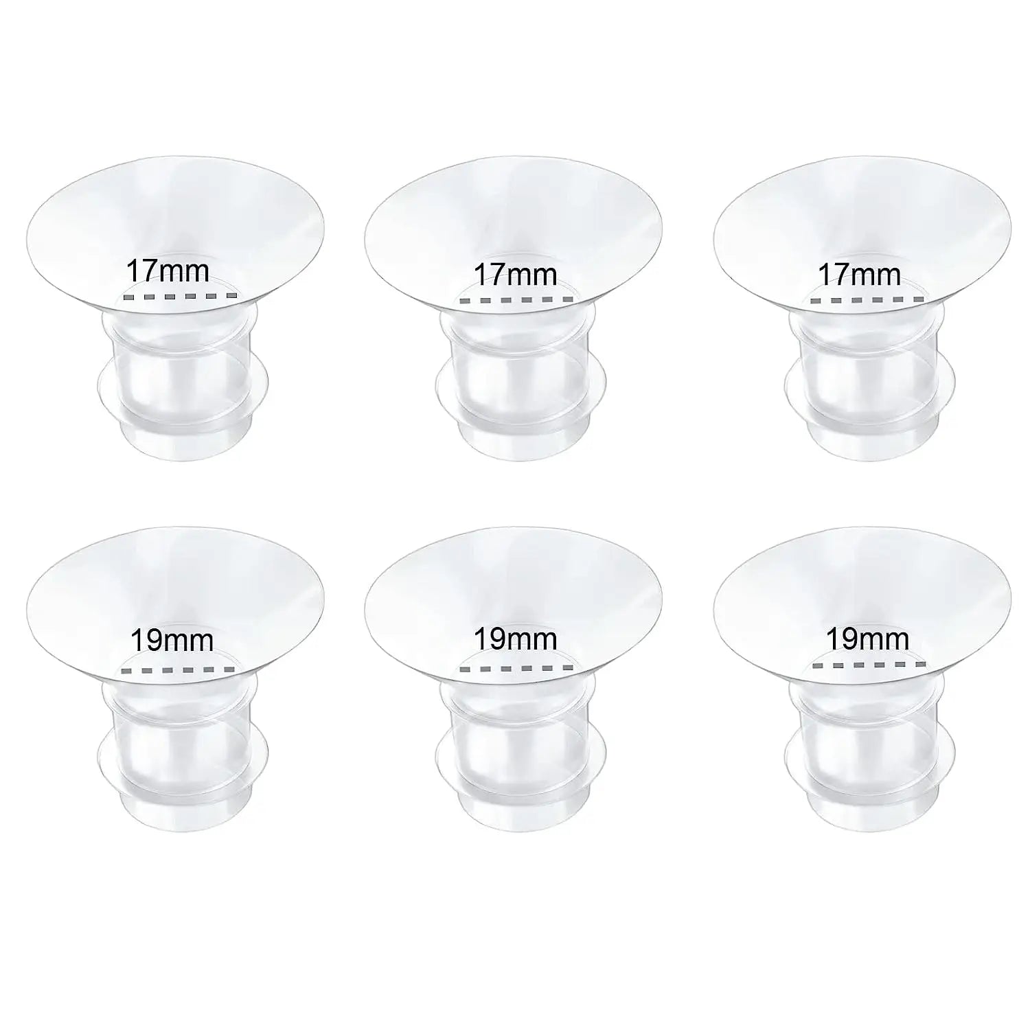 5 Size Breast Milk Pump Flange Inserts - Compatible &amp; Comfortable 17-19