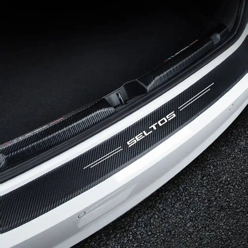 Kia Seltos Door Sill Protector Carbon Fiber Stripe