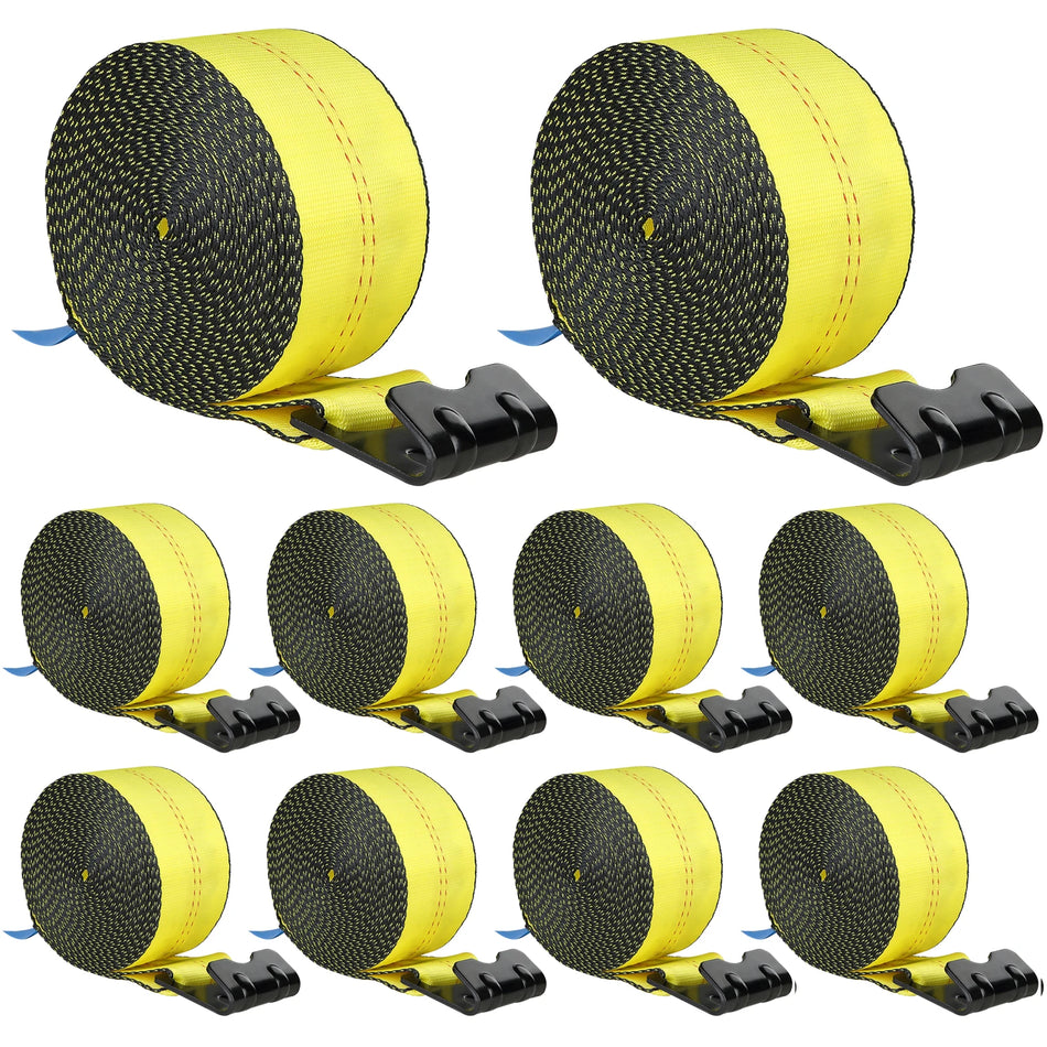 10 Pack Veokite Winch Rihmad With Flat Hook 6000 Lbs