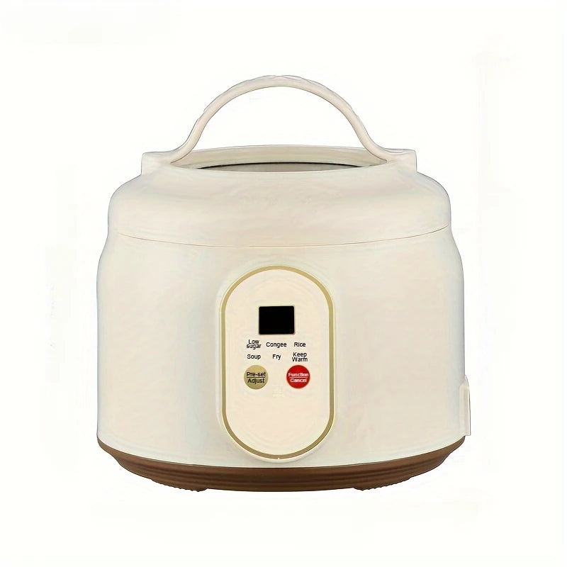 Portable 1.8L Rice Cooker - Smart Low Sugar light yellow / US