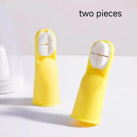 NoEnName_Null Baby Silicone Finger Toothbrush for Oral Care Yellow 2pcs