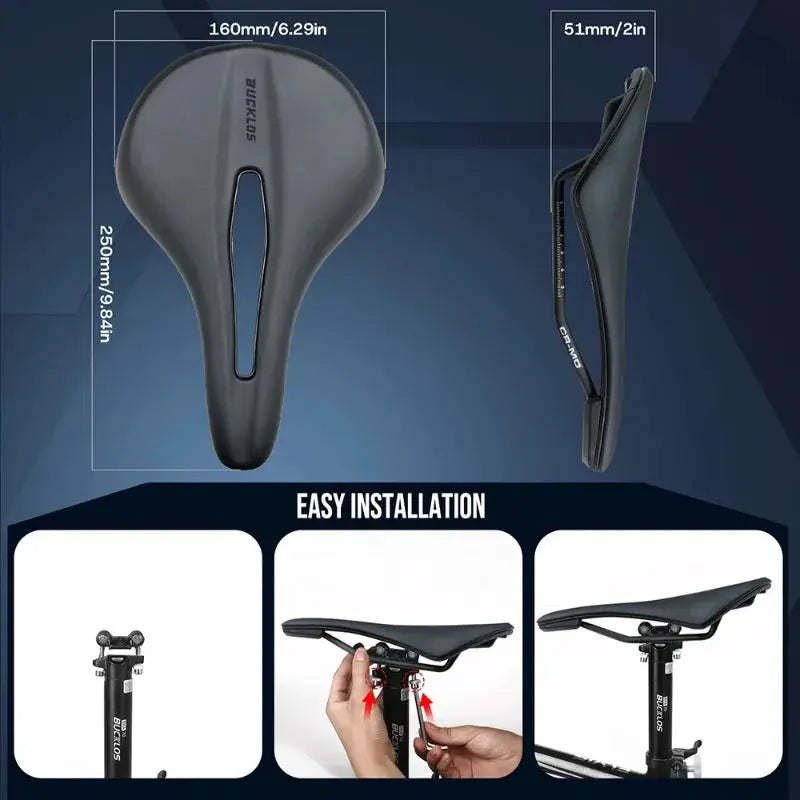 BUCKLOS Imitation Leather Bicycle Saddle 150mm 160mm Road MTB Seat Comfortable Cushion Universal Exercise Bike Saddle by InterCyprus Trading Ltd