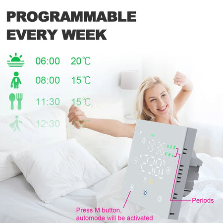 Smart Floor Heating Thermostat WiFi Tuya &ndash; Alexa Ready