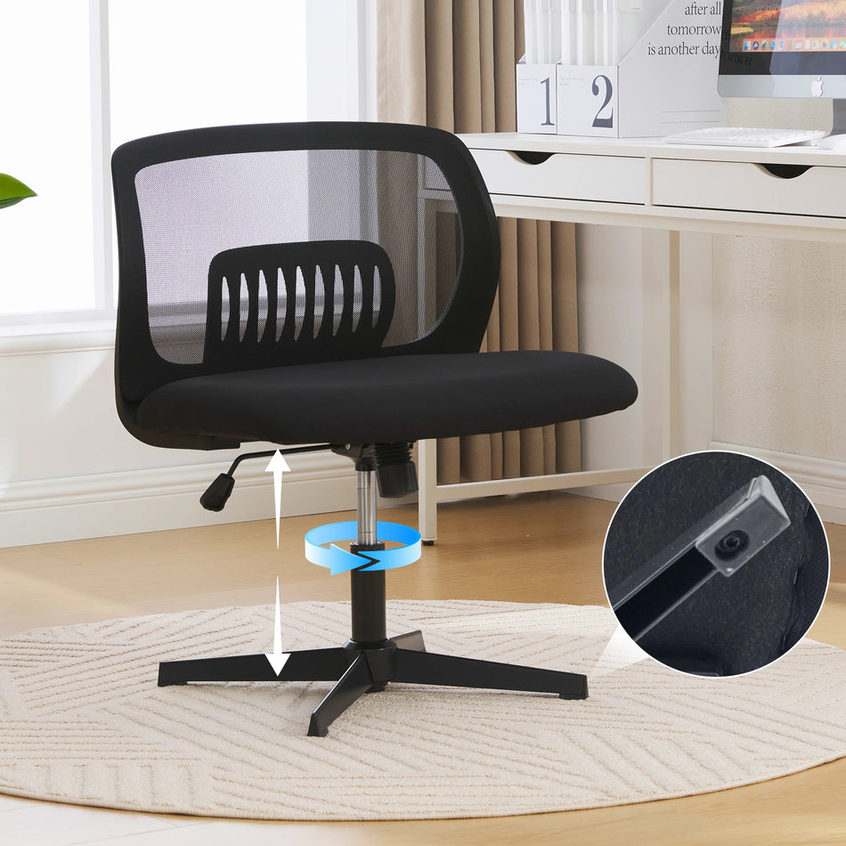 Armless Upholstered Reading Chair With Rocking 360 Rotation