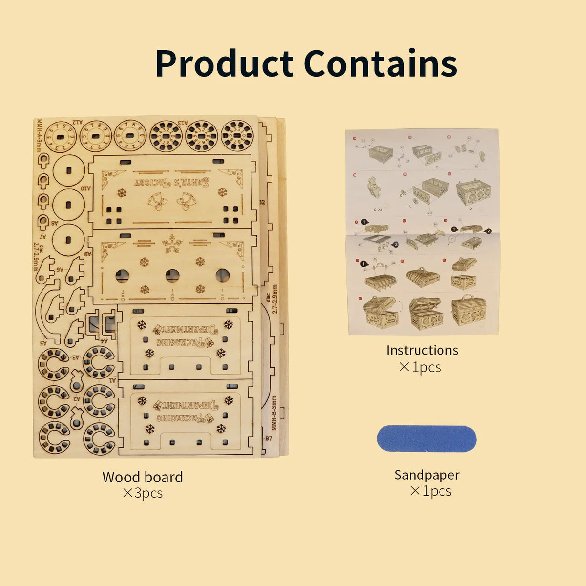 3D Wooden Puzzle DIY Treasure Box Model Kits &ndash; Brain Teaser